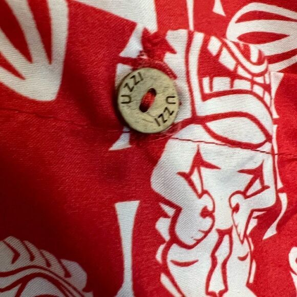 Men’s UZZI Tiki Hawaiian Button down shirt.  Size L. - Picture 3 of 11